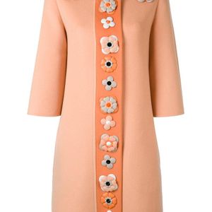 Fendi フラワー装飾 シングルコート オレンジ