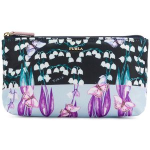 Furla Blue Printed Cosmetic Case