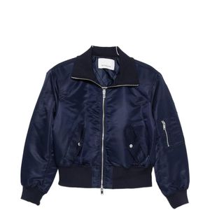 Frankie Shop Blue Storm Zip-Up Bomber Jacket