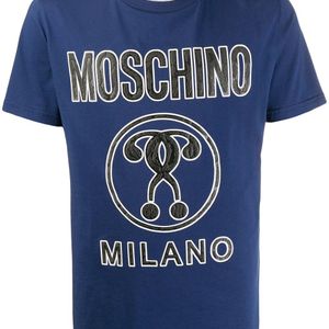 メンズ Moschino エンボス Tシャツ ブルー