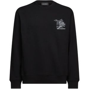 Karl Lagerfeld Black Sketches Of Rome Sweatshirt for men