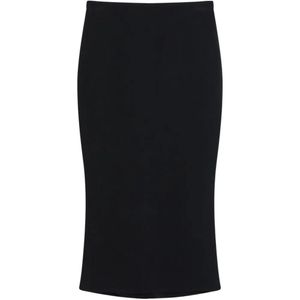 Givenchy Black Rear-Pleat Midi Skirt