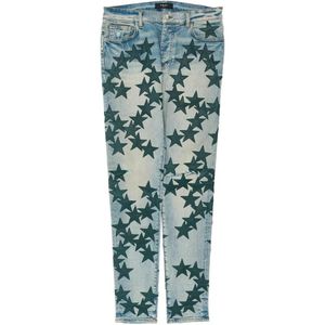 Amiri Green Star-Patch Jeans for men