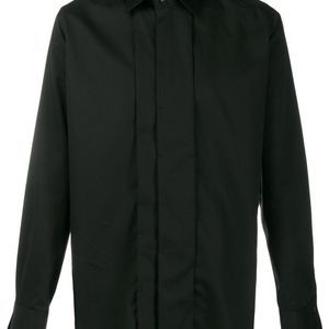 メンズ Karl Lagerfeld ポインテッドカラー シャツ ブラック