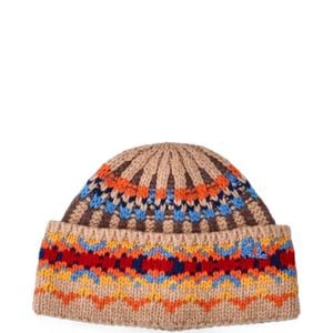 Polo Ralph Lauren Red Fair Isle-Pattern Beanie Hat for men