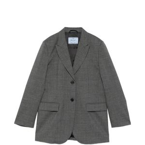 Prada Grey Wool Single-Breasted Jacket