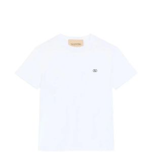 Valentino Garavani White T-Shirt À Détail Vlogo for men