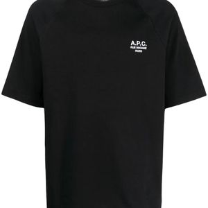 A.P.C. Black Willy Logo-Embroidered Cotton T-Shirt for men