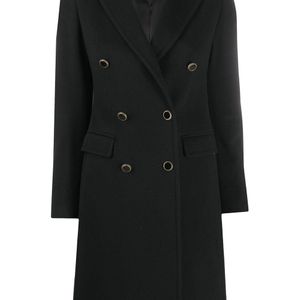 Tagliatore Black Double-breasted Wool Coat