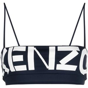 KENZO Blue Logo Nylon Tube Top