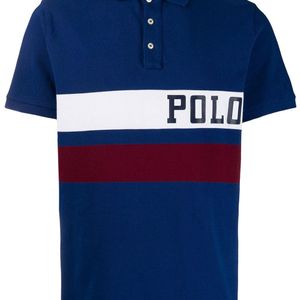 メンズ Polo Ralph Lauren ストライプ ポロシャツ ブルー
