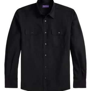 Ralph Lauren Black Double-Pocket Long-Sleeve Shirt for men