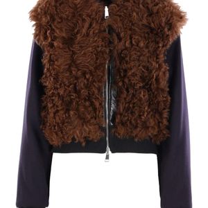 Plan C Brown Shearling Zip Jacket