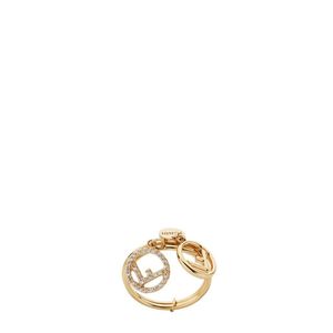 Fendi Metallic Double-logo Charm Ring