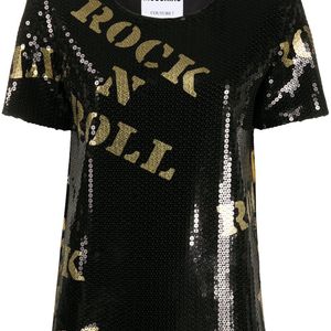 T-shirt à étoile brodée de sequins Moschino en coloris Noir