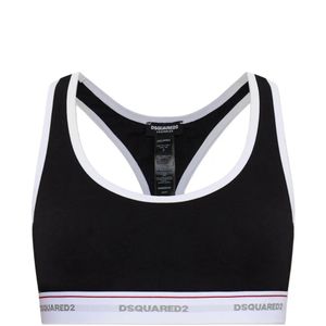 DSquared² Black Logo-Tape Racerback Bralette