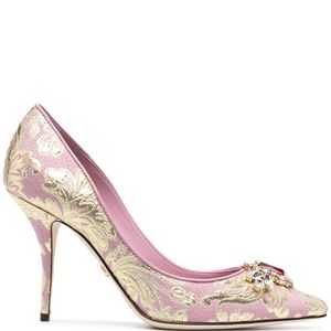 Zapatos de tacón con brocado y apliques Dolce & Gabbana de color Rosa