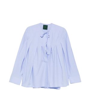 Jejia Blue Blouse Plissée Daria À Col Noué