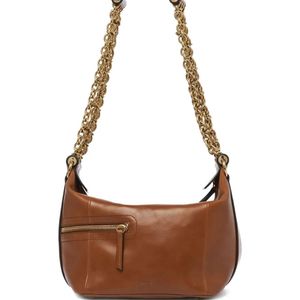 Chloé Brown Chain-Trimmed Leather Bag