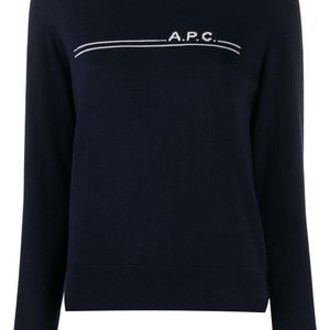 A.P.C. ロゴストライプ セーター ブルー