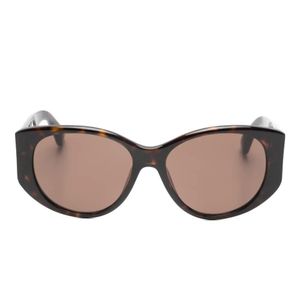 Balenciaga Natural Geometric-Frame Logo Sunglasses