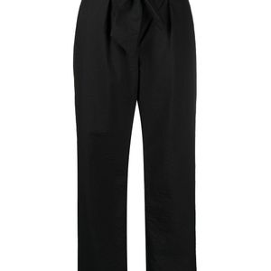 Pantalones de talle alto con cinturón Brunello Cucinelli de color Negro