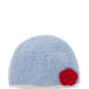 Rockfish Blue Flower-Patch Beanie Hat