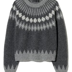 Nili Lotan Grey Alena Fair Isle Sweater