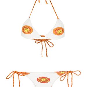 Amir Slama White Print Sol Bikini Set