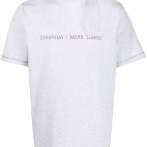 メンズ Sunnei スローガン Tシャツ グレー