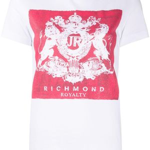 John Richmond Weiß T-Shirt mit Logo-Print