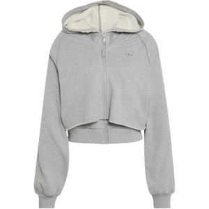 Adidas Grey Layered-Effect Raw-Edge Hoodie