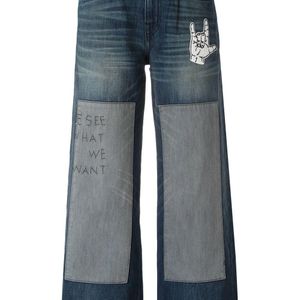 Jeans con motivo patchwork di Sandrine Rose in Blu