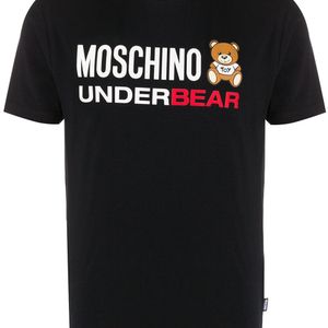 メンズ Moschino スローガン Tシャツ ブラック