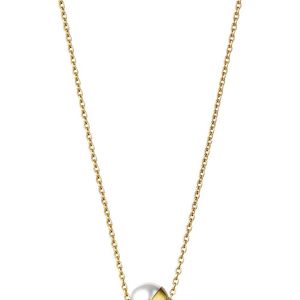 Shihara Half Pearl Necklace 45° メタリック