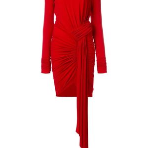 Vestido estilo jersey con diseño arrugado Alexandre Vauthier de color Rojo
