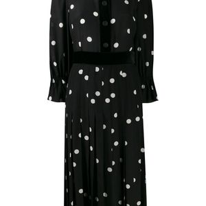 Robe mi-longue à pois Dolce & Gabbana en coloris Noir