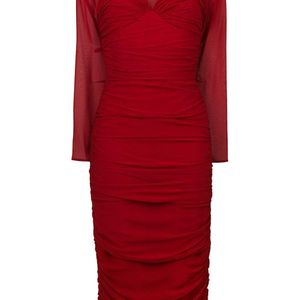 Max Mara Asymmetrische Midi-jurk in het Rood