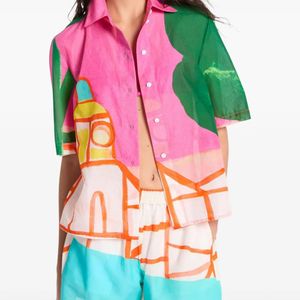 Michael Kors Pink St Tropez Graphic-Print Shirt