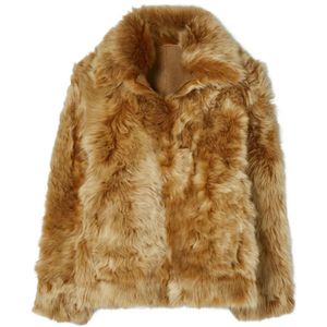Tory Burch Brown Collar Shearling Jacket