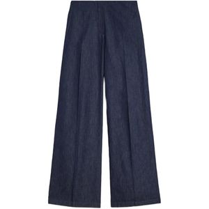 Jil Sander Blue Chambray Straight-Leg Trousers