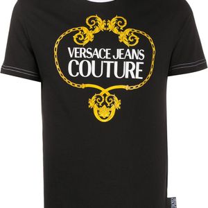 メンズ Versace Jeans バロックプリント Tシャツ ブラック