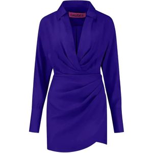 GAUGE81 Purple Naha Asymmetric Shirt Dress