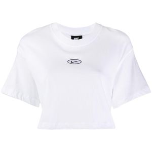 T-shirt crop à logo brodé Nike en coloris Blanc