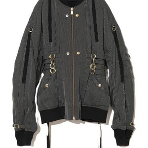 Undercover Black Pinstripe Bomber Jacket