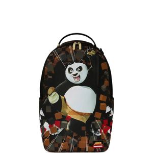 Sprayground Black Kung Fu Panda Karate Kick Backpack for men