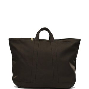 Visvim Black Large Rime Logo-Detail Cotton Tote Bag for men