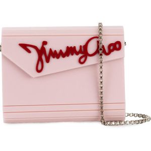 Jimmy Choo Candy Light Pink Logo Clutch