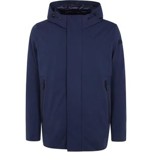 Rrd Blue Hooded Logo-Patch Performance Jacket for men