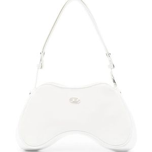 DIESEL White Play Top-Handle Shoulder Bag